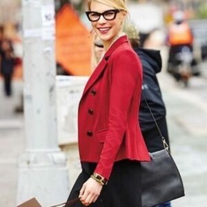 Cabi Rubarb Outing Asymetric Button Ponti Knit Classic Career Modern Chic Blazer